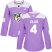 Adidas Nashville Predators #4 Ryan Ellis Purple Authentic Fights Cancer Womens Stitched NHL Jersey
