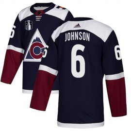 Adidas Colorado Avalanche #6 Erik Johnson Navy 2022 Stanley Cup Final Patch Alternate Authentic Stitched NHL Jersey Mens