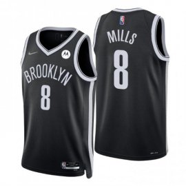 Nike Brooklyn Nets #8 Patty Mills Black Mens 2021-22 NBA 75th Anniversary Diamond Swingman Jersey – Icon Edition Mens