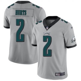 Nike Philadelphia Eagles #2 Jalen Hurts Silver Mens Stitched NFL Limited Inverted Legend Jersey