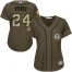Texas Rangers #24 Hunter Pence Green Salute to Service Womens Stitched MLB Jersey