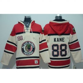 Chicago Blackhawks #88 Patrick Kane Cream Sawyer Hooded Sweatshirt Stitched NHL Jersey