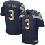 Nike Seattle Seahawks #3 Russell Wilson Steel Blue Team Color Mens Stitched NFL Elite Gold Jersey