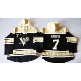 Pittsburgh Penguins #7 Paul Martin Black Sawyer Hooded Sweatshirt Stitched NHL Jersey