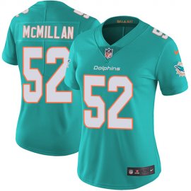 Nike Miami Dolphins #52 Raekwon McMillan Aqua Green Team Color Womens Stitched NFL Vapor Untouchable Limited Jersey