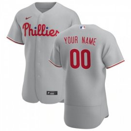 Philadelphia Phillies Custom Mens Nike Gray Road 2020 Authentic Player MLB Jersey