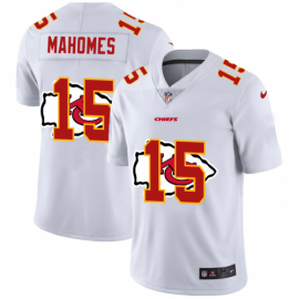 Kansas City Chiefs #15 Patrick Mahomes White Mens Nike Team Logo Dual Overlap Limited NFL Jersey