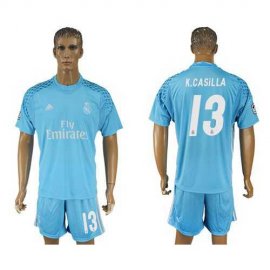 Real Madrid #13 K.Casilla Sky Blue Goalkeeper Soccer Club Jersey