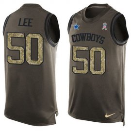 Nike Dallas Cowboys #50 Sean Lee Green Mens Stitched NFL Limited Salute To Service Tank Top Jersey