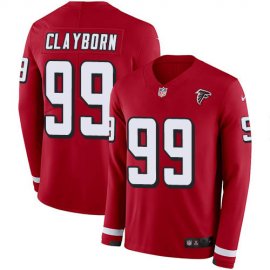 Nike Atlanta Falcons #99 Adrian Clayborn Red Team Color Mens Stitched NFL Limited Therma Long Sleeve Jersey