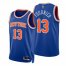 Nike New York Knicks #13 Evan Fournier Blue Mens 2021-22 NBA 75th Anniversary Diamond Swingman Jersey – Icon Edition Mens