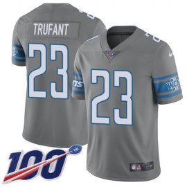 Nike Detroit Lions #23 Desmond Trufant Gray Mens Stitched NFL Limited Rush 100th Season Jersey