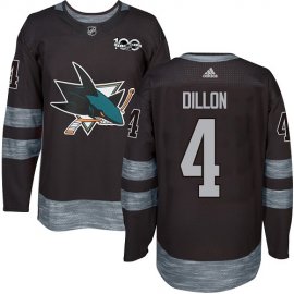 Adidas San Jose Sharks #4 Brenden Dillon Black 1917-2017 100th Anniversary Stitched NHL Jersey