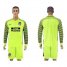 Atletico Madrid Blank Shiny Green Goalkeeper Long Sleeves Soccer Club Jersey