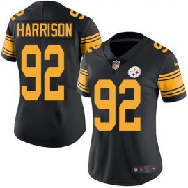 Nike Pittsburgh Steelers #92 James Harrison Black Womens Stitched NFL Limited Rush Jersey