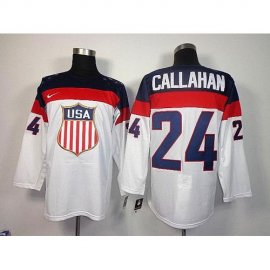 2014 Olympic Team USA #24 Ryan Callahan White Stitched NHL Jersey