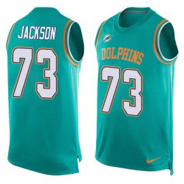 Nike Miami Dolphins #73 Austin Jackson Aqua Green Team Color Mens Stitched NFL Limited Tank Top Jersey