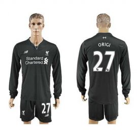 Liverpool #27 Origi Away Long Sleeves Soccer Club Jersey