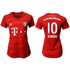 Womens Bayern Munchen #10 Robben Home Soccer Club Jersey