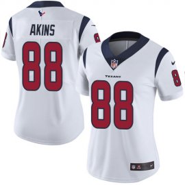 Nike Houston Texans #88 Jordan Akins White Womens Stitched NFL Vapor Untouchable Limited Jersey