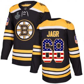 Adidas Boston Bruins #68 Jaromir Jagr Black Home Authentic USA Flag Stanley Cup Final Bound Stitched NHL Jersey