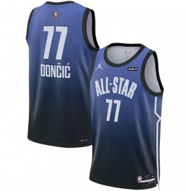 Mens 2023 All-Star #77 Luka Doncic Blue Game Swingman Stitched Basketball Jersey