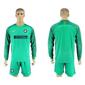 Inter Milan Blank Green Goalkeeper Long Sleeves Soccer Club Jersey