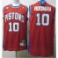 Detroit Pistons 10 Dennis Rodman Red Throwback M&N NBA Jerseys Cheap