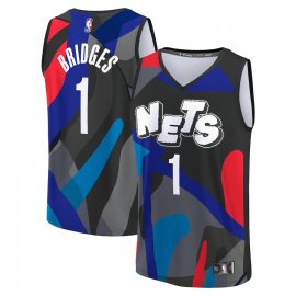 Mikal Bridges Brooklyn Nets Fanatics Branded Youth 2023/24 Fast Break Jersey – Black – City Edition