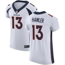 Nike Denver Broncos #13 KJ Hamler White Mens Stitched NFL New Elite Jersey