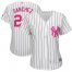 New York Yankees #24 Gary Sanchez White Strip Mothers Day Cool Base Womens Stitched MLB Jersey