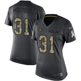 Nike San Francisco 49ers #31 Raheem Mostert Black Womens Stitched NFL Limited 2016 Salute to Service Jersey