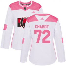 Adidas Ottawa Senators #72 Thomas Chabot White/Pink Authentic Fashion Womens Stitched NHL Jersey
