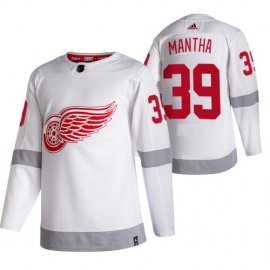 Detroit Red Wings #39 Anthony Mantha White Mens Adidas 2020-21 Reverse Retro Alternate NHL Jersey