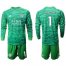 Leicester City #1 Schmeichel Green Goalkeeper Long Sleeves Soccer Club Jersey