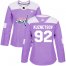Adidas Washington Capitals #92 Evgeny Kuznetsov Purple Authentic Fights Cancer Womens Stitched NHL Jersey