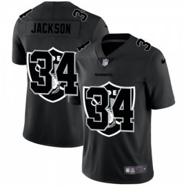 Las Vegas Raiders #34 Bo Jackson Mens Nike Team Logo Dual Overlap Limited NFL Jersey Black