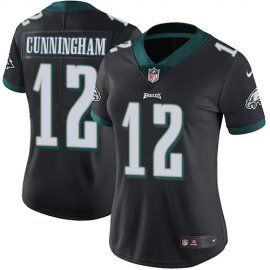 Nike Philadelphia Eagles #12 Randall Cunningham Black Alternate Womens Stitched NFL Vapor Untouchable Limited Jersey