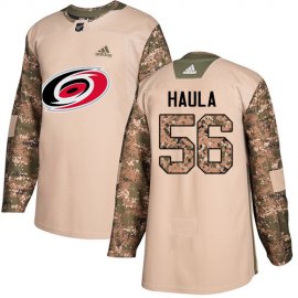 Adidas Carolina Hurricanes #56 Erik Haula Camo Authentic 2017 Veterans Day Stitched Youth NHL Jersey