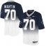 Nike Dallas Cowboys #70 Zack Martin Navy Blue/White Mens Stitched NFL Elite Fadeaway Fashion Jersey