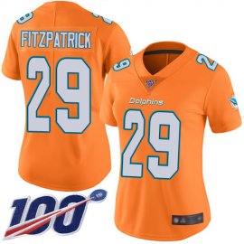 Nike Miami Dolphins #29 Minkah Fitzpatrick Orange Womens Stitched NFL Limited Rush 100th Season Jersey