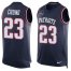 Nike New England Patriots #23 Patrick Chung Navy Blue Team Color Mens Stitched NFL Limited Tank Top Jersey
