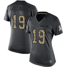Nike Detroit Lions #19 Kenny Golladay Black Womens Stitched NFL Limited 2016 Salute to Service Jersey