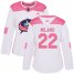 Adidas Columbus Blue Jackets #22 Sonny Milano White/Pink Authentic Fashion Womens Stitched NHL Jersey
