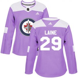 Adidas Winnipeg Jets #29 Patrik Laine Purple Authentic Fights Cancer Womens Stitched NHL Jersey