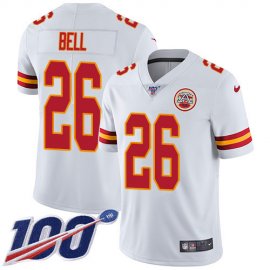 Nike Kansas City Chiefs #26 LeVeon Bell White Youth Stitched NFL 100th Season Vapor Untouchable Limited Jersey