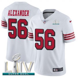 Nike San Francisco 49ers #56 Kwon Alexander White Super Bowl LIV 2020 Rush Youth Stitched NFL Vapor Untouchable Limited Jersey