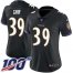Nike Baltimore Ravens #39 Brandon Carr Black Alternate Womens Stitched NFL 100th Season Vapor Untouchable Limited Jersey