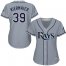 Tampa Bay Rays #39 Kevin Kiermaier Grey Road Womens Stitched MLB Jersey