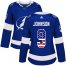 Adidas Tampa Bay Lightning #9 Tyler Johnson Blue Home Authentic USA Flag Womens Stitched NHL Jersey